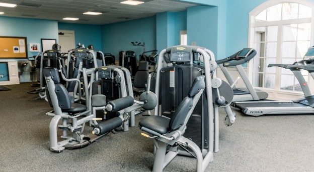 The fitness center at Cinzia Spa in Myrtle Beach