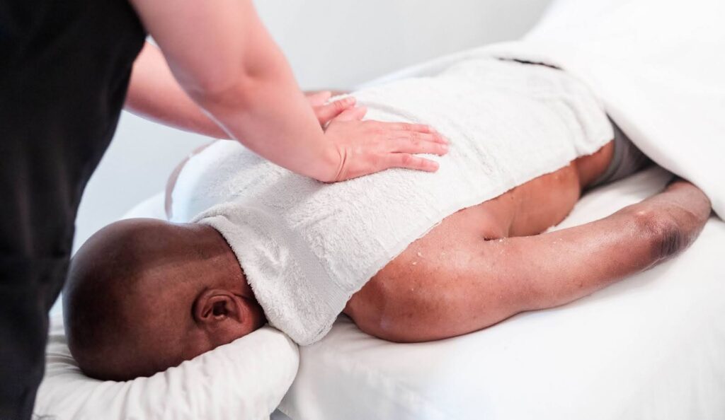 Dad gets a relaxing massage at Cinzia Spa in Myrtle Beach